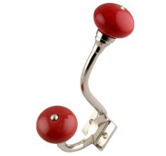 Solid Red Ceramic Silver Iron Hooks